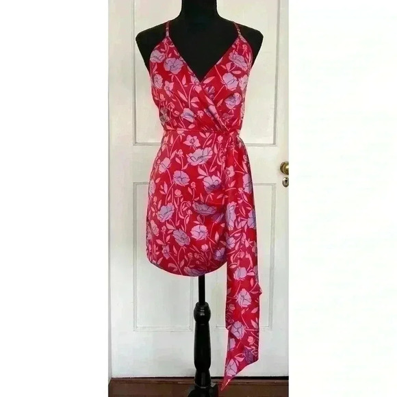 New Revolve  Kamala Mini Dress in Red and Lavender Floral Size XXS - Picture 4 of 16